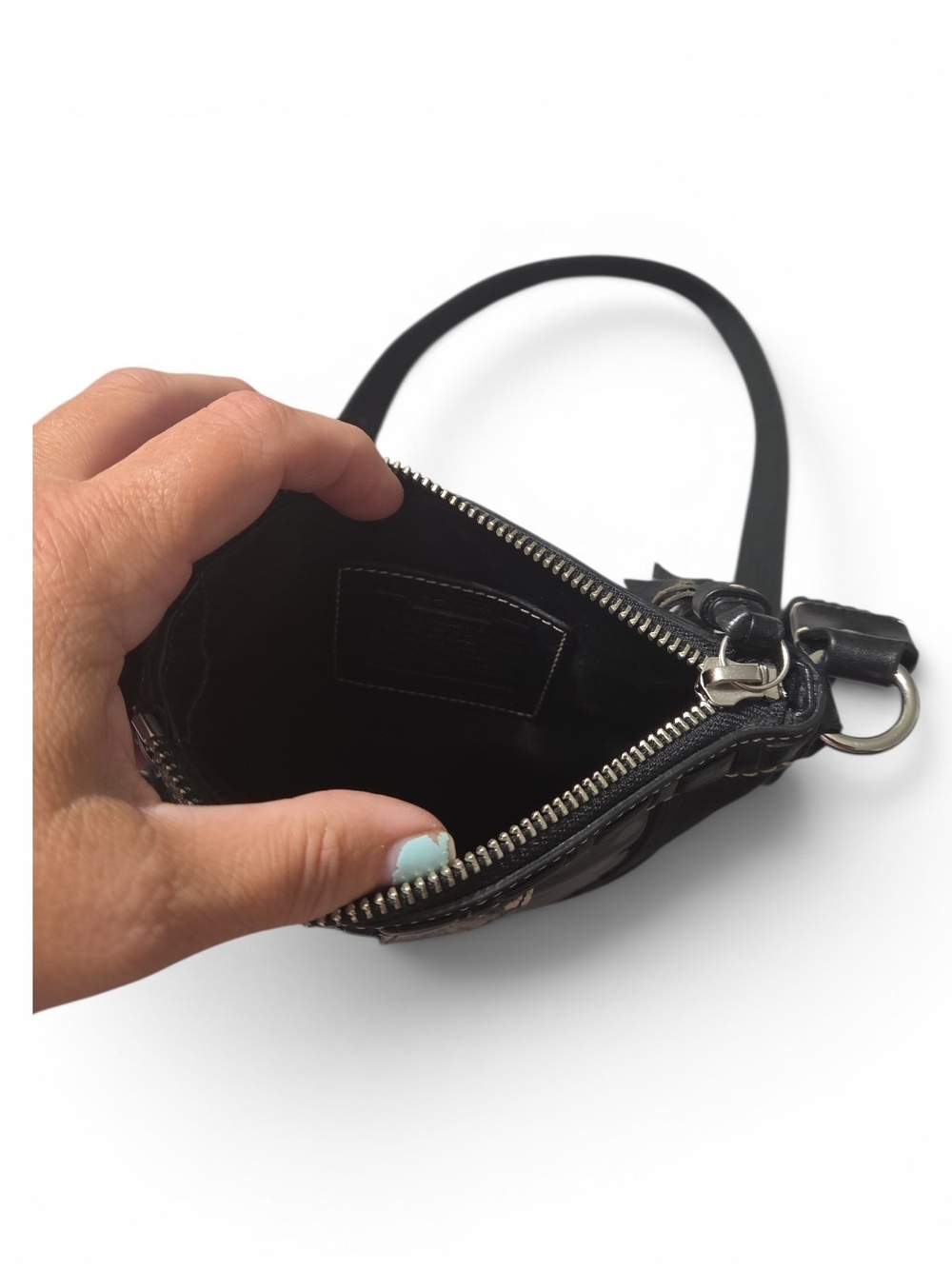 Coach Black Crossbody Bag with Snake-Print Accent - Picture 3 of 4